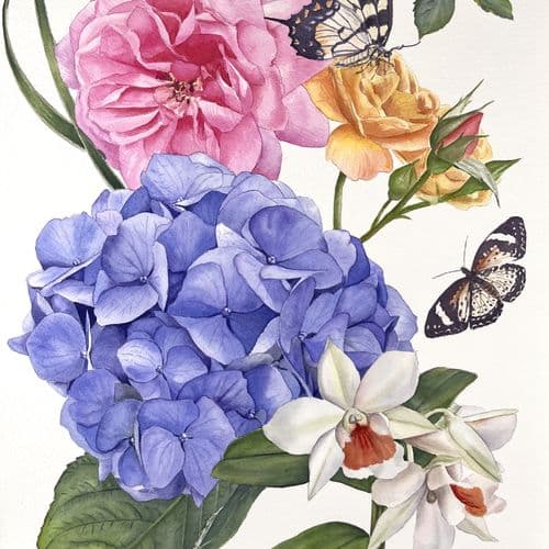 Flowers and butterflies
